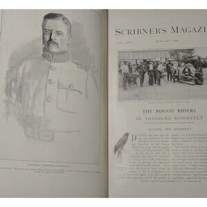 1899 Scribner’s Magazine Volume XXV with Roosevelt’s Rough Riders Illustrated